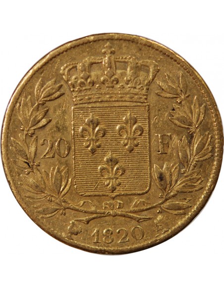 LOUIS XVIII - 20 FRANCS OR 1820 A PARIS﻿
