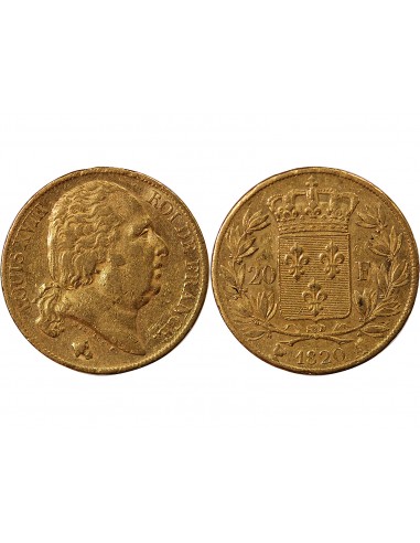 LOUIS XVIII - 20 FRANCS OR 1820 A PARIS﻿