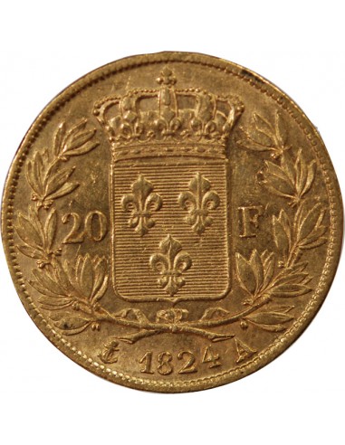 LOUIS XVIII - 20 FRANCS OR 1824 A PARIS﻿