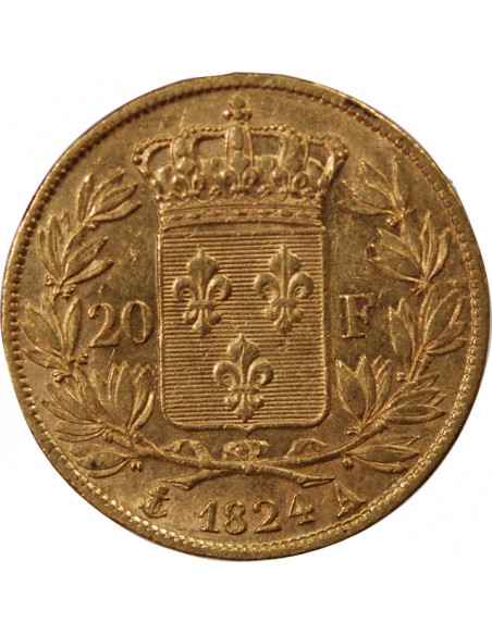 LOUIS XVIII - 20 FRANCS OR 1824 A PARIS﻿