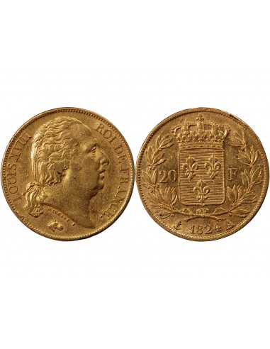 LOUIS XVIII - 20 FRANCS OR 1824 A PARIS﻿
