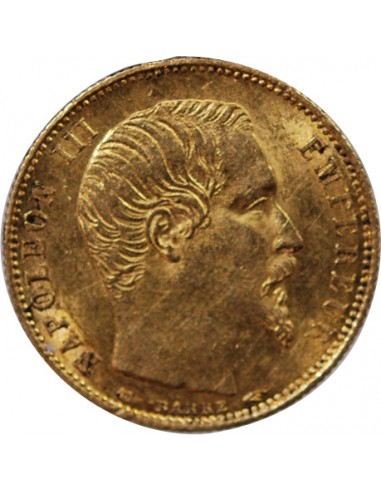 NAPOLEON III - 5 FRANCS OR PETIT MODULE 1854 A PARIS﻿ "Tranche cannelée"