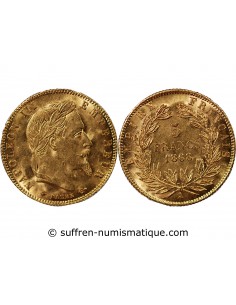 NAPOLEON III - 5 FRANCS OR 1868 A PARIS