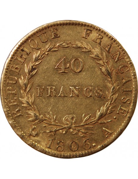 NAPOLEON Ier﻿ - 40 FRANCS OR 1806 A PARIS﻿