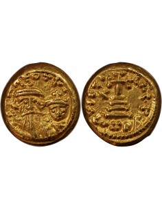CONSTANT II, CONSTANTIN IV - SOLIDUS GLOBULAIRE OR 659 / 660 CARTHAGE﻿ 2