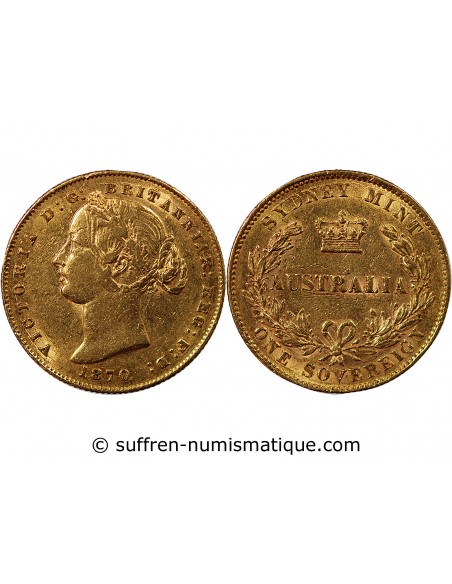 AUSTRALIE, VICTORIA - SOUVERAIN OR 1870 SYDNEY