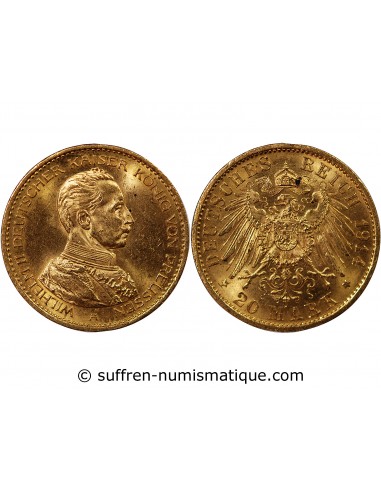ALLEMAGNE, PRUSSE, WILHELM II - 20 MARK OR 1914