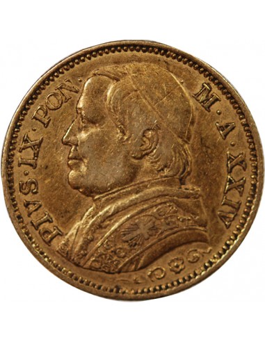 VATICAN, PIE IX - 20 LIRE OR 1869 ROME AN XXIV