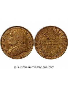 VATICAN, PIE IX - 20 LIRE OR 1869 ROME AN XXIV