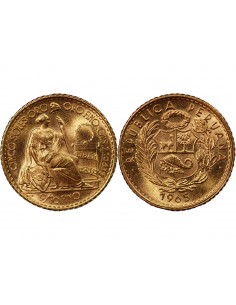 PEROU - 5 SOLS OR 1965 LIMA 2