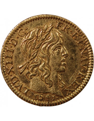 LOUIS XIII - 1/2 LOUIS D'OR A LA MECHE LONGUE 1641 A PARIS