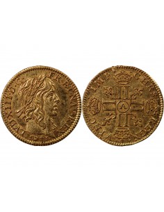 LOUIS XIII - 1/2 LOUIS D'OR A LA MECHE LONGUE 1641 A PARIS 2