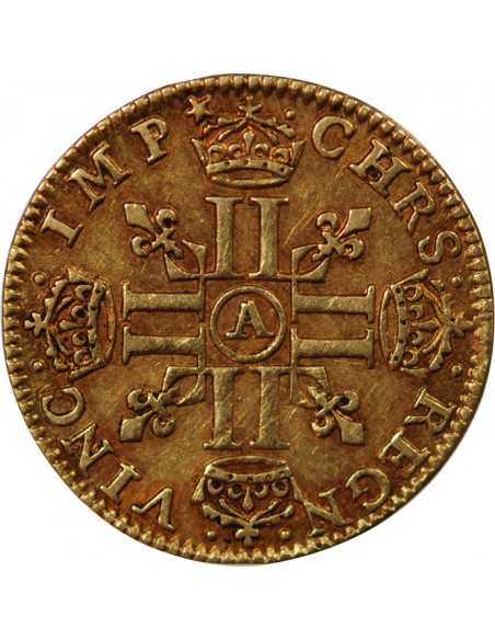 LOUIS XIII - 1/2 LOUIS D'OR A LA MECHE LONGUE 1641 A PARIS