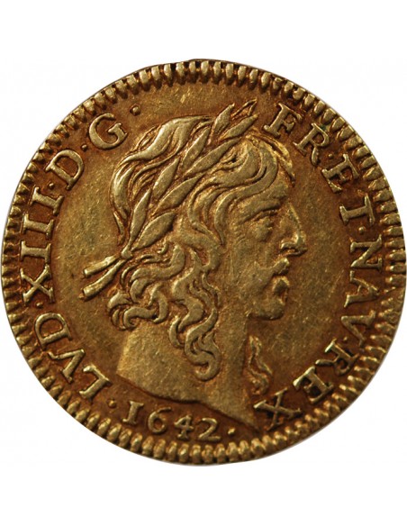 LOUIS XIII - 1/2 LOUIS D'OR A LA MECHE LONGUE 1641 A PARIS