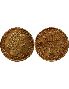 LOUIS XIII - 1/2 LOUIS D'OR A LA MECHE LONGUE 1641 A PARIS 2