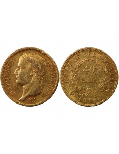 NAPOLEON Ier﻿ - 40 FRANCS OR 1811 A PARIS Variété A/COQ 2