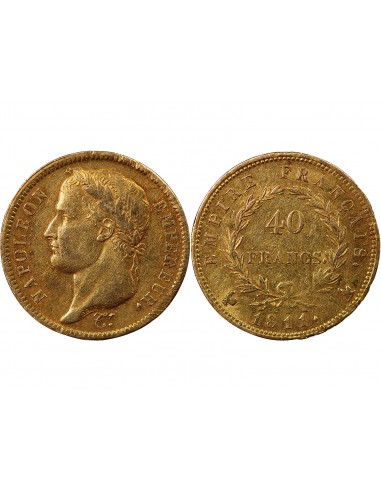 NAPOLEON Ier﻿ - 40 FRANCS OR 1811 A PARIS Variété A/COQ