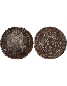 LOUIS XV - 1/2 ECU DE BÉARN ARGENT AUX BRANCHES D'OLIVIER 1731 PAU 2