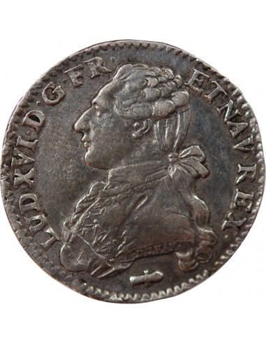 LOUIS XVI - 1/5 ECU ARGENT AUX BRANCHES D'OLIVIER 1786 Q PERPIGNAN