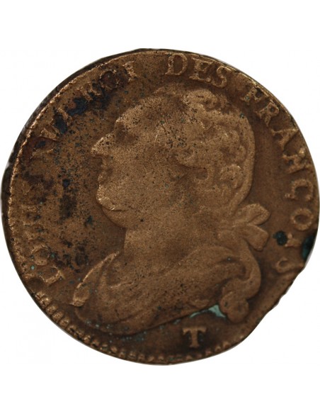 LOUIS XVI, CONSTITUTION - 12 DENIERS 1792 T NANTES