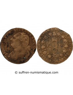 LOUIS XVI, CONSTITUTION - 12 DENIERS 1792 T NANTES