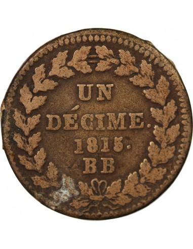 NAPOLEON I - DECIME Siège de Strasbourg 1815 BB Avec points