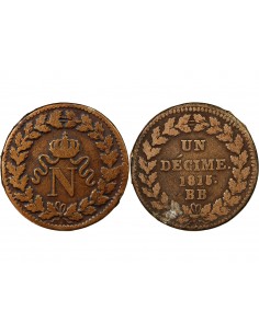 NAPOLEON I - DECIME Siège de Strasbourg 1815 BB Avec points 2