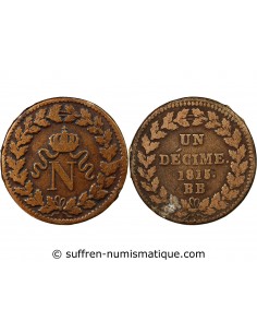 NAPOLEON I - DECIME Siège de Strasbourg 1815 BB Avec points