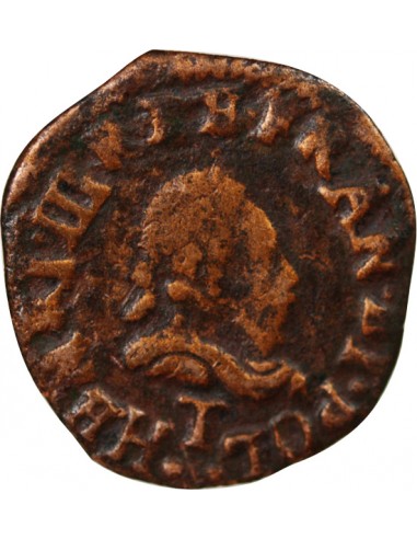 HENRI III - DENIER TOURNOIS 1586 T NANTES