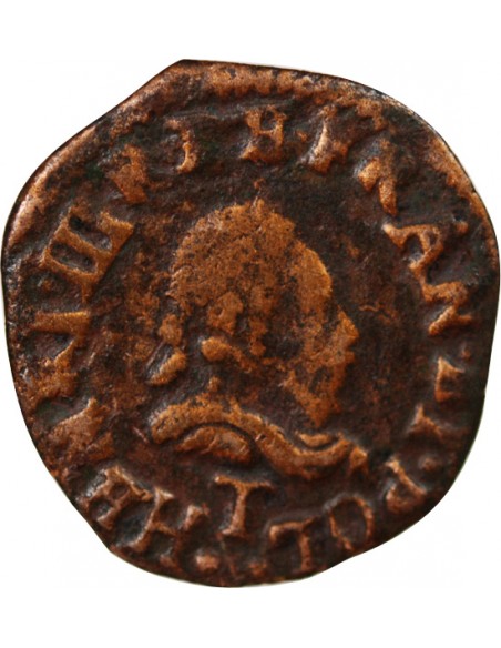 HENRI III - DENIER TOURNOIS 1586 T NANTES