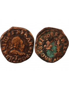 HENRI III - DENIER TOURNOIS 1586 T NANTES 2