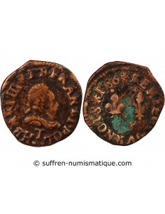 HENRI III - DENIER TOURNOIS 1586 T NANTES