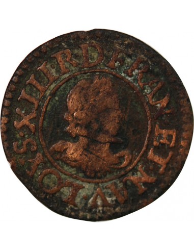 LOUIS XIII - DENIER TOURNOIS 1620 G POITIERS
