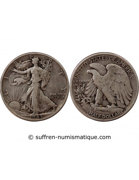 USA - 1/2 DOLLAR ARGENT "Liberty Walking" 1945