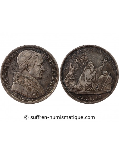 VATICAN, GREGOIRE XVI - 50 BAIOCCHI 1832 ROME