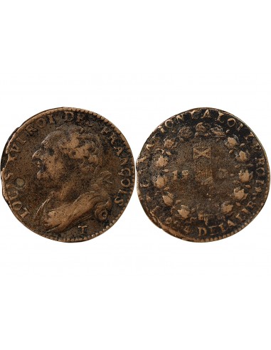 LOUIS XVI, CONSTITUTION - 12 DENIERS 1792 T NANTES