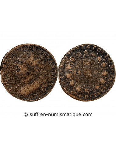 LOUIS XVI, CONSTITUTION - 12 DENIERS 1792 T NANTES