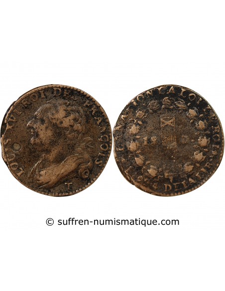 LOUIS XVI, CONSTITUTION - 12 DENIERS 1792 T NANTES