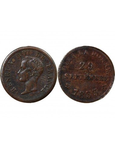 HENRI D'ARTOIS, PRETENDANT HENRI V - MÉDAILLETTE 1833