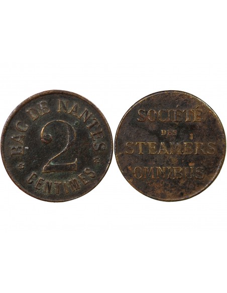 LOIRE INFERIEURE - BAC DE NANTES / SOCIETE DES STEAMERS OMNIBUS - 2 CENTIMES