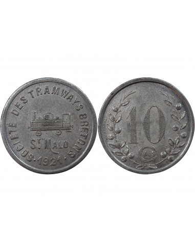 Nécessité, SAINT MALO - SOCIETE DES TRAMWAYS BRETONS - 10 CENTIMES 1921