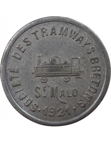 Nécessité, SAINT MALO - SOCIETE DES TRAMWAYS BRETONS - 10 CENTIMES 1921