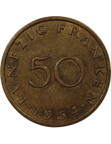 ALLEMAGNE, SARRE - 50 FRANKEN 1954