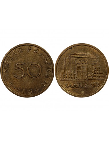 ALLEMAGNE, SARRE - 50 FRANKEN 1954