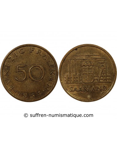 ALLEMAGNE, SARRE - 50 FRANKEN 1954
