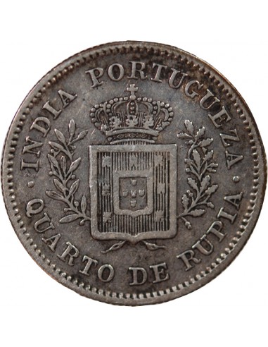 INDE PORTUGAISE, LOUIS Ier - 1/4 ROUPIE 1881