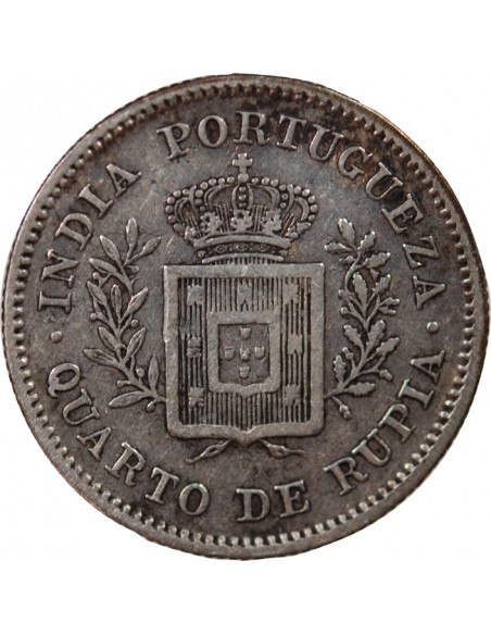 INDE PORTUGAISE, LOUIS Ier - 1/4 ROUPIE 1881