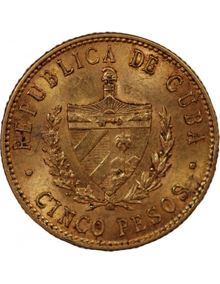 CUBA - 5 PESOS OR 1916 "José Marti"