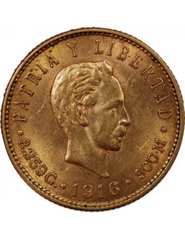 CUBA - 5 PESOS OR 1916 "José Marti"