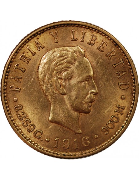 CUBA - 5 PESOS OR 1916 "José Marti"